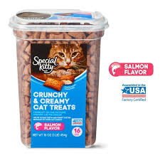 Crunchy & Creamy Cat Treats, Salmon Flavor, 16 Oz