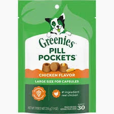 Pill Pockets for Dogs Chicken Flavor Large, Capsule Size Soft Dog Treats, 7.9 Oz, (30 Pk)