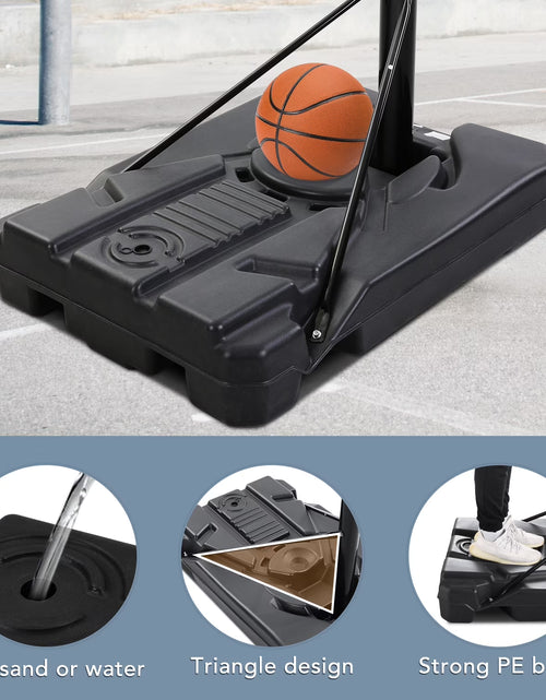 Load image into Gallery viewer, 44In Basketball Hoop Adjustable Height 6.56Ft-10Ft Goal Durable Outdoor Portable Basketball System for All Age Ranges White
