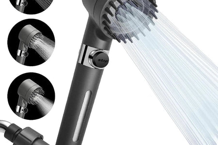 High-Pressure Shower Head 3-Mode Adjustable Spray with Massage Brush Filter Rain Shower Faucet Bathroom Accessories