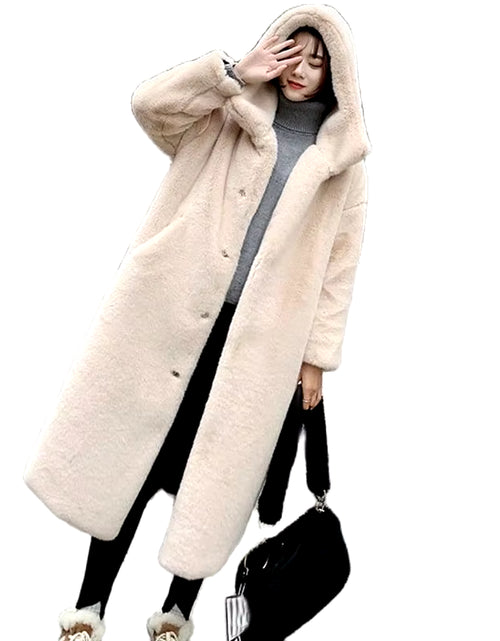 Load image into Gallery viewer, Winter Jacket Women High Quality Faux Rabbit Fur Coat Luxury Long Fur Jacket Overcoat Thick Warm Large Size Female Plush Coats
