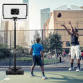 44In Basketball Hoop Adjustable Height 6.56Ft-10Ft Goal Durable Outdoor Portable Basketball System for All Age Ranges White