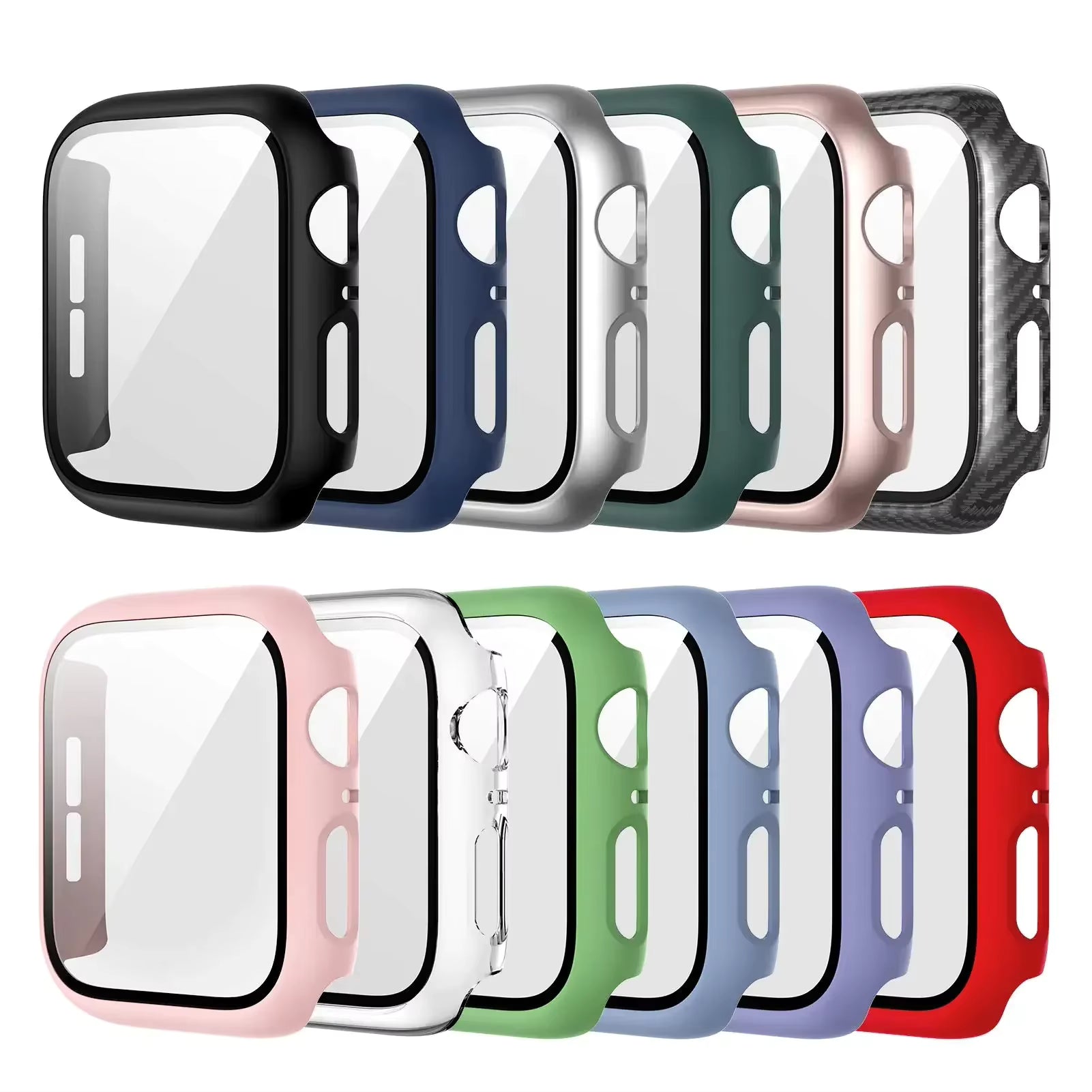 Apple Watch Tempered Glass Screen Protector & Bumper Case