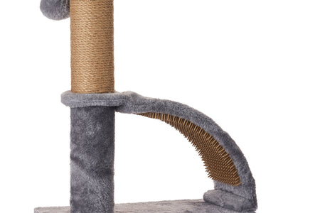 17"Deluxe Jute Cat Scratching Post with Arch Grooming Massager, Gray, Pack of 1