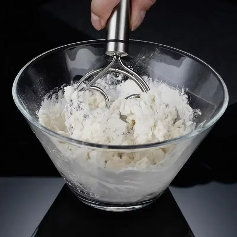 Baker’s Best Danish Dough Whisk – Dutch-Style Stainless Steel Hand Mixer for Effortless Bread, Biscuits & Cakes