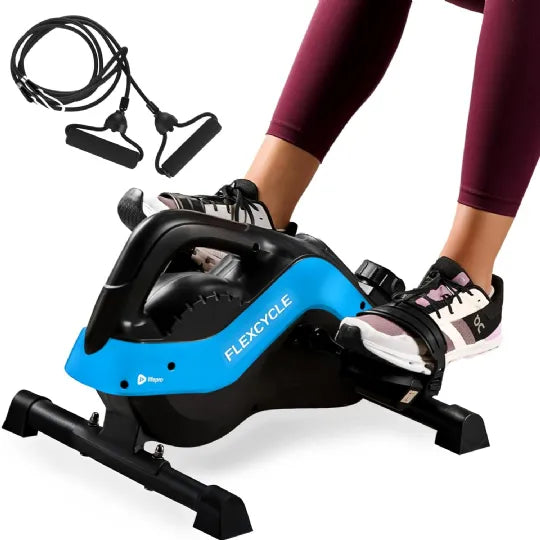 under Desk Bike Pedal Exerciser, Mini Exercise Bike with Digital Display, Portable Foot Cycle Arm & Leg Peddler Machine for Home
