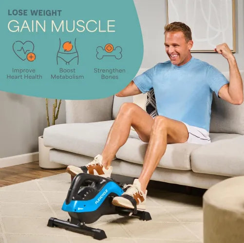 under Desk Bike Pedal Exerciser, Mini Exercise Bike with Digital Display, Portable Foot Cycle Arm & Leg Peddler Machine for Home