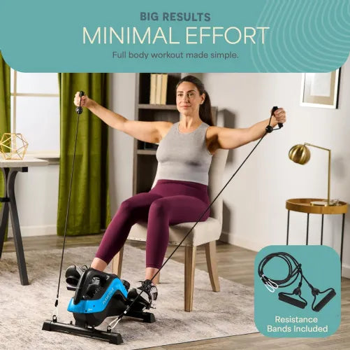 under Desk Bike Pedal Exerciser, Mini Exercise Bike with Digital Display, Portable Foot Cycle Arm & Leg Peddler Machine for Home