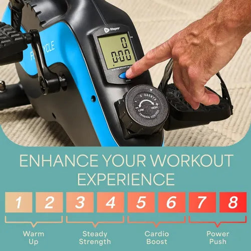 under Desk Bike Pedal Exerciser, Mini Exercise Bike with Digital Display, Portable Foot Cycle Arm & Leg Peddler Machine for Home