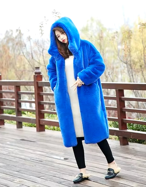 Load image into Gallery viewer, Winter Jacket Women High Quality Faux Rabbit Fur Coat Luxury Long Fur Jacket Overcoat Thick Warm Large Size Female Plush Coats

