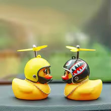 Car Duck with Helmet Broken Wind Pendant Small Yellow Duck Road Bike Motor Helmet Riding Cycling Accessories without Lights