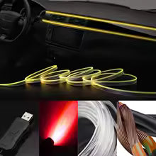 1/2/3/4/5M Car Interior RGB LED Light Strip Ambient Neon Invisible Light USB Fiber Optic Atmosphere Lamp Support APP Control